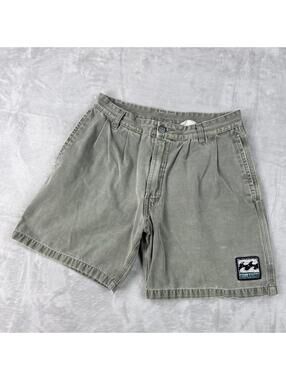 Vintage Billabong Cotton Shorts Men 30 Green Australia Made Beach Surf 70s 80s